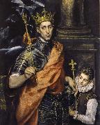 El Greco St Louis,King of France,with a Page Sweden oil painting reproduction